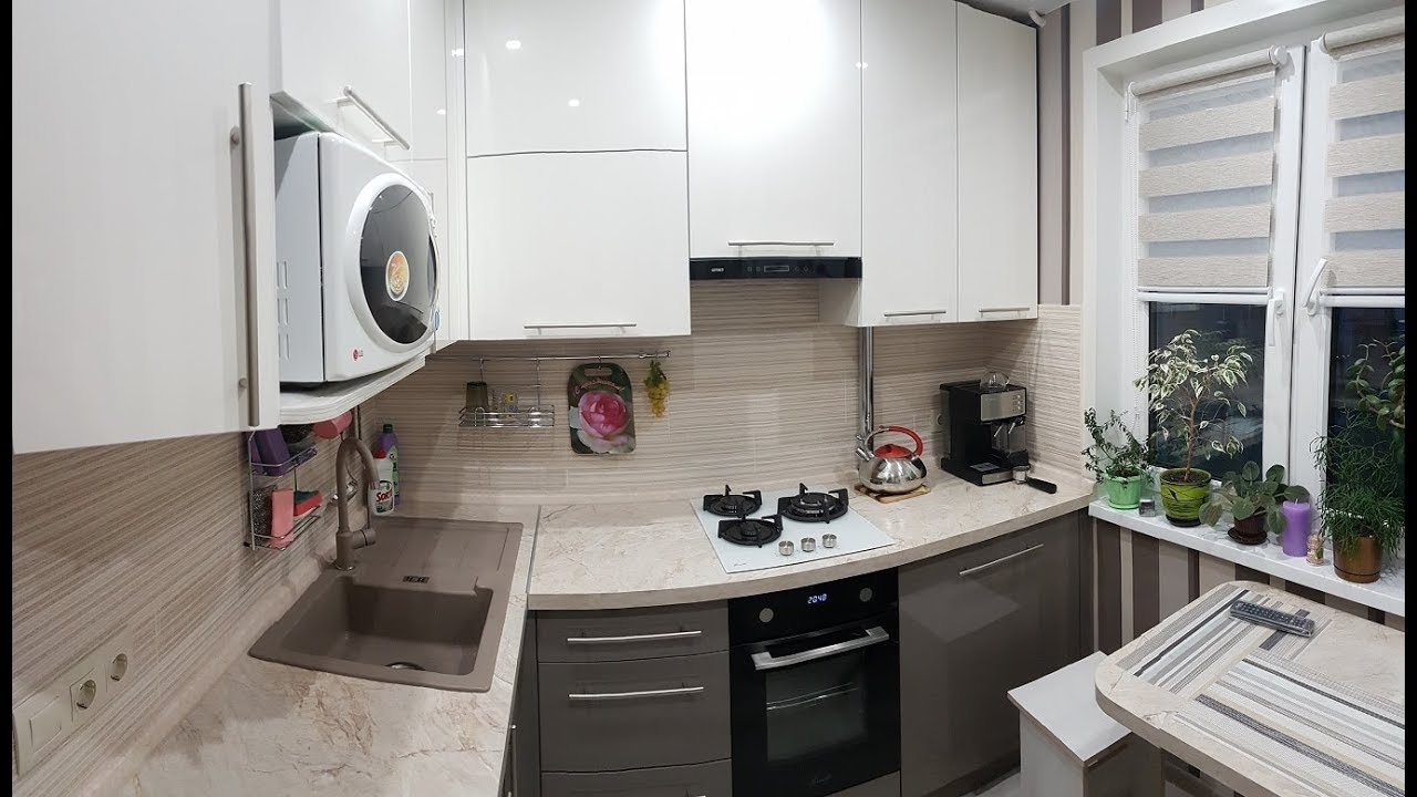 Кухня 6 кв м с холодильником и стиральной машиной