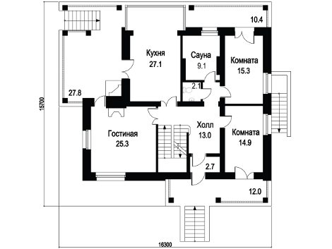 План дома с цокольным этажом для загородного участка